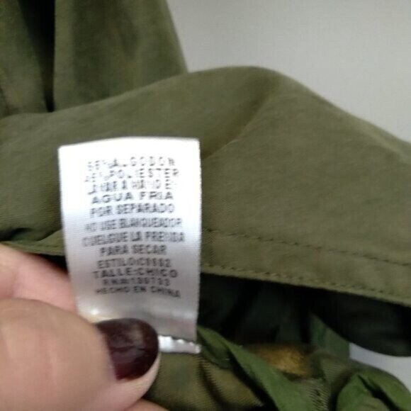 Umgee Womens Utility Jacket Size Small Olive Green Double Breasted Hooded BOHO - Picture 6 of 12